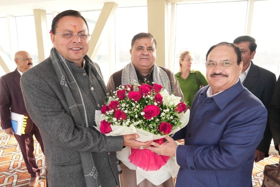 केंद्रीय मंत्री जेपी नड्डा एकदिवसीय दौरे पर पहुंचे उत्तराखंड